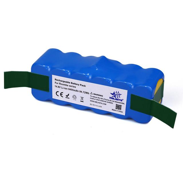 Melasta Battery 14.8V 6400mAh Li-ion Battery Pack for Irobot Roomba 500 600 700 800 900 Series Vacuum Cleaner