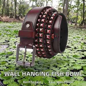 Cinturón de Cuero Vacuno Italiano Resistente con Hebilla de 3.8cm (1.5 Pulgadas) de Ancho, Estilo Western con Estrellas y Tachuelas Piramidales, Y2K, Longitud de 110-120cm - Product Image 2