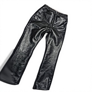 Men's Genuine Leather Pants Black Motorcycle Biker Trousers <b>Slim</b> Fit Custom Sizes - Product Image 1