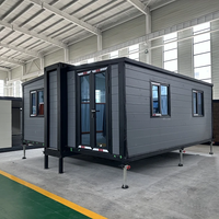 Maison conteneur pliable à double aile extensible, maison modulaire mobile en promotion, grand espace intérieur, résistante aux tremblements de terre de niveau 8 et au vent de niveau 10