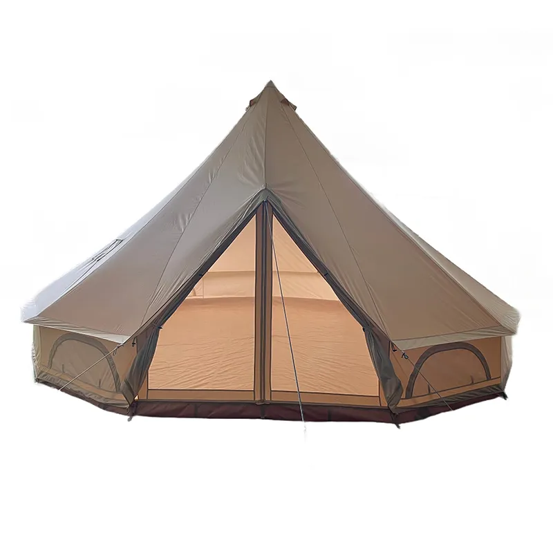 ACOME OEM تصميم جديد للماء في الهواء الطلق القطن 7m 6m خيمة ناقوسية الشكل خيمة قماشية في الهواء الطلق جلامبينج خيمة