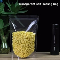 Sac de stockage alimentaire transparent avec logo personnalisé avec fermeture à glissière PET + PE pochette debout en plastique pour fruits secs