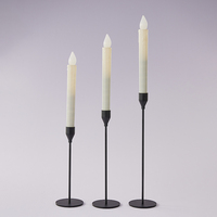 Lot de 3 bougeoirs décoratifs modernes en fer plaqué cuivre pour centres de table de mariage