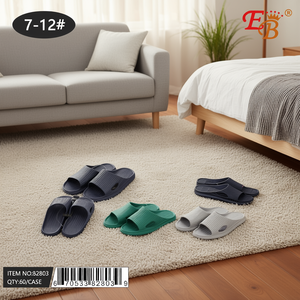 Pantuflas para Hombre Eb Home, Tallas 7-12, Suela de EVA, Color Sólido, para Uso en Interiores, Todas las Temporadas, Caja de 60 Piezas - Product Image 2
