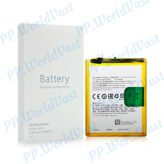 CE FCC Certified High Quality Battery for OPPO BLP631 F5 Plus F5 Youth A73 A77 A75 3200mAh Original Battery 18 Month Warranty