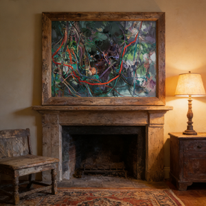 Pintura al Óleo Abstracta de Ramas de Montaña Profunda con Técnica de Pincelada Libre del Pintor Chino Tu Qixian, de Fujian, sobre Lienzo Enmarcado para Decoración del Hogar - Product Image 3