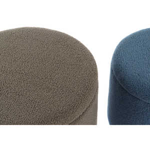 Juego de 2 Sillas Reposapiés de Poliéster y Madera 50x50x45 - Product Image 1