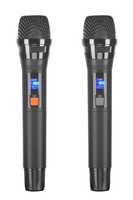 Système de sonorisation portable rechargeable de 15 pouces avec 2 microphones sans fil, Bluetooth/USB/SD, contrôle de l'égaliseur et roues intégrées