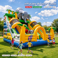 Château Gonflable Toboggan Combo Thème Éléphant Personnalisé en PVC pour Enfants, Usage Commercial, Vente en Gros