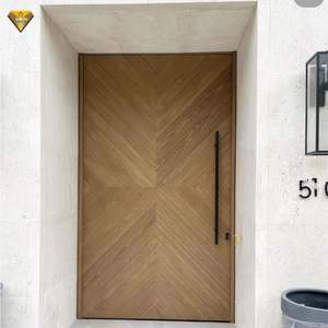 Design minimaliste personnalisé haut de gamme Portes <span class=keywords><strong>d</strong></span>'<span class=keywords><strong>entrée</strong></span> extérieures à pivot en bois massif pour villas Factory Direct - Product Image 1