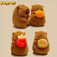 Porte-clés en peluche Capybara brodé mignon, super doux, rembourrage en coton PP, pendentif pour sac à dos jeunesse, stabilité émotionnelle