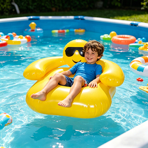 Canapé gonflable jaune moderne pour enfants <span class=keywords><strong>avec</strong></span> visage souriant, idéal pour le <span class=keywords><strong>camping</strong></span> en extérieur et la chambre à coucher - Product Image 3