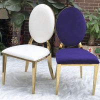 Chaises de mariage dorées de luxe empilables à dossier rond pour événements de mariage de luxe pour couples