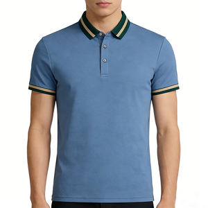 Polo a maniche corte in jersey 100% cotone anti-pilling, elasticizzato, con tasca, all'ingrosso - Product Image 2