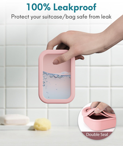 Vazamento Silicone Prova Sabonete Caso Viagem com Drenagem Camada, Tamanho de Viagem Higiene, Sólido Shampoo Bar Titular Sabonete Box - Product Image 2