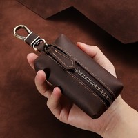 50% de réduction sur la vente en gros de petites pochettes à clés en cuir véritable de luxe, petit portefeuille