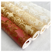 Papier Peint PVC Vinyle de Luxe, Décoration Murale Damassée Relief Européen 3D