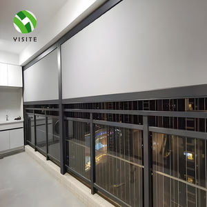 Stores à enroulement horizontaux électriques de luxe <span class=keywords><strong>anti</strong></span>-UV, design moderne personnalisé, en métal, avec télécommande, pour usage commercial français - Product Image 2