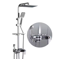 Ensemble de douche thermostatique à commande unique avec affichage numérique LED en laiton de haute qualité pour salles de bain d'hôtel