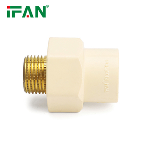 IFAN ASTM2846 Accesorio de CPVC de tamaño completo 1/2 "-3/4" PN16 Enchufe de rosca macho <span class=keywords><strong>crema</strong></span> Inserto de latón Accesorio de tubería de CPVC - Product Image 5