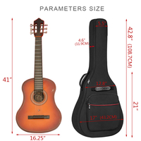 Tas gitar kustom 40 41 42 inci, tas casing keras gitar klasik akustik dengan busa