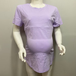 Summer Plus Size Maternity Top <span class=keywords><strong>T</strong></span>-<span class=keywords><strong>shirt</strong></span> en coton doux avec <span class=keywords><strong>fermeture</strong></span> à glissière horizontale pour l'<span class=keywords><strong>allaitement</strong></span> Vêtements d'<span class=keywords><strong>allaitement</strong></span> Confortable S -5XL - Product Image 4