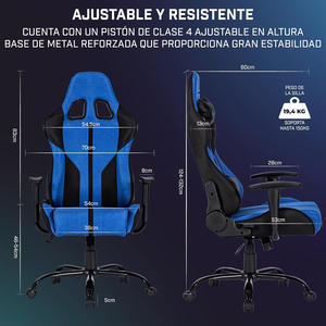 Chaise de jeu ergonomique Sedia Gaming bleu foncé très durable avec revêtement en <span class=keywords><strong>tissu</strong></span> inclinable à 180 degrés Zephyr avec 2D - Product Image 6
