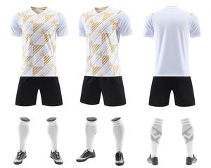 Maillots de football américain/football personnalisés en gros, respirants, séchage rapide, 100 % polyester, col en V, manches courtes, découpe automatisée - Product Image 2