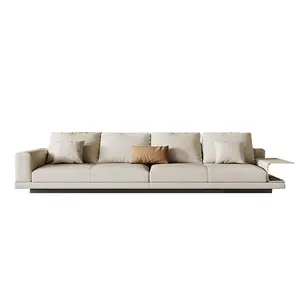 Sofa gaya Krim Perancis, apartemen kecil ruang tamu sudut melengkung sofa Teddy mewah