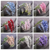 Vente en gros de décoration paysagère de jardin de mariage glycine de haute qualité fleurs de haricot longues fleurs de glycine géantes ramifiées courtes en soie