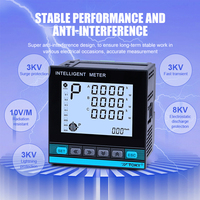 Pengukur daya multifungsi, meteran listrik tiga fase untuk pemantauan daya Digital Lcd Display, pengukur Kwh
