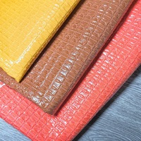 Cuir PU Jun Rong à effet crocodile bicolore brillant, matériau décoratif adapté aux bagages, aux trousses de maquillage et aux housses d'ordinateur portable