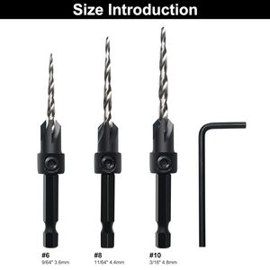 2025 Hss Countersink Drill Bit Set Carpentry <strong>Reamer</strong> Woodworking Chamfer <strong>Tool</strong> 3-6mm End Milling Screw Hole Wood Drill Bit - Product Image 3