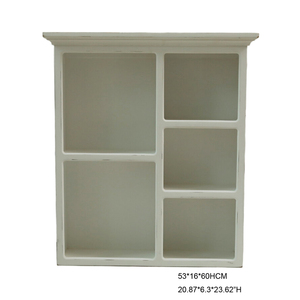 Panneau mural extensible INNOVA en bois blanc à 5 étagères, design moderne et contemporain, pour bureau à domicile ou salon - Product Image 2