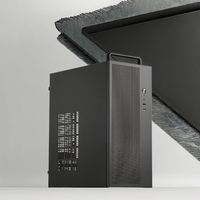 Grosir kustom ITX MicroATX PC menara Casing aluminium Aloi pertengahan menara dengan Panel samping jendela kantor Desktop Case tersedia