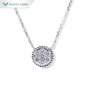 Tianyu gems nice design necklace white gold lab diamond pendant