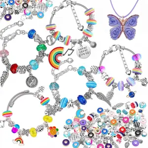 92 шт. брелки Набор для создания браслетов DIY браслет с шармами ожерелье ювелирных изделий для девочек и девушек