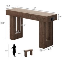 Table console rectangulaire en bois moderne pour appartement, salon, salle à manger, bureau à domicile, décoration, meuble polyvalent pour usage domestique