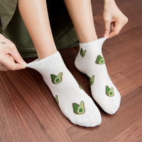 Calcetines cortos de aguacate para mujer Calcetines de boca baja de Marvel Calcetines de tubo corto de primavera y otoño para mujer