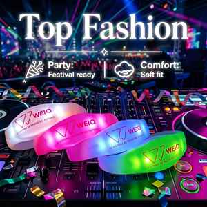 สายรัดข้อมือ LED แบบกำหนดเองได้ ควบคุมแบบไร้สาย DMX สำหรับงานอีเว้นท์ คอนเสิร์ต เทศกาล โซลูชั่นแสงสว่าง สายรัดข้อมือเรืองแสง LED - Product Image 4