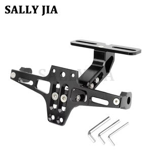 Soporte plegable para matrícula de motocicleta modificado con CNC aleación de aluminio señal de giro trasera soporte para matrícula de cola corta - Product Image 1