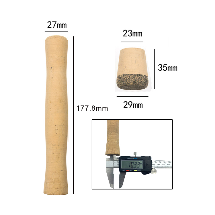 フライロッドコルクグリップハーフウェル埋め込み式ボアロッド