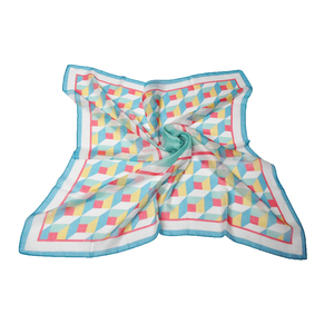 Populaire géométrie confortable impression numérique polyester <span class=keywords><strong>recyclé</strong></span> RPET soie furoshikis <span class=keywords><strong>voile</strong></span> foulard carré - Product Image 2