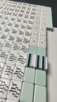 Tuiles de mahjong en acrylique, 160 pièces, jeu de mahjong américain, design vert jade avec toit de pagode, art Crak