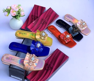 Olegshoes da donna <span class=keywords><strong>sandali</strong></span> piatti Comfort estivi Open Toe Slingback elastico Slip Casual da passeggio <span class=keywords><strong>con</strong></span> strass - Product Image 6