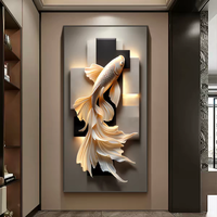 Décoration murale de grande taille en porcelaine HD effet cristal brillant, motif carpe 3D Koi Fashion pour hôtels, bureaux, maisons et décoration de chambres