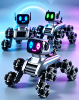 Robot chien acrobatique RC à 8 roues, double commande gestuelle et télécommande, lumières LED et musique, 18 minutes d'autonomie, cadeau pour garçons