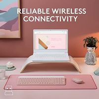 Clavier et souris sans fil OEM ODM MK470 Slim Compact Combo Rose – Clavier compact silencieux à profil bas avec pavé numérique, design fin et ambidextre