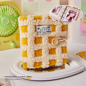 Style coréen INS Wind 3 pouces de grande valeur en cuir à carreaux chaud petit album de cartes à une grille à feuilles mobiles boîte à photos fichier petite <span class=keywords><strong>carte</strong></span> classement - Product Image 6