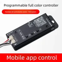 Controlador de Tiras LED a Todo Color Programable por Software Lededit T-1KS-BLE para Teléfono Móvil, Mini Controlador de 1024 Píxeles por Canal